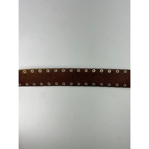 Vintage Closed Studded Leather Belt Brown Moto Western Y2K  32\